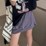 Workwear Loose Thin Quick Dry Skirt Women Summer Pure Wind To Walk Leisure Sports High-Waist Short Skirt