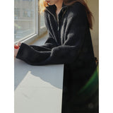 KANING Languid Over The Knee Long Laplging Loose Sweater Skirt In Autumn And Winter On The Bottom Of The Knitted Dress