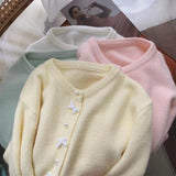 KANING Korean Version Of Sweet Ultra-Gentle Knitted Cardigan Women 2026 Early Spring New Solid-Colored Loose Sweater Jacket