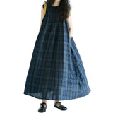 2026 Summer New Cotton Tsets Skirt Bra Splicing Wood Earless Sleeveless Dress