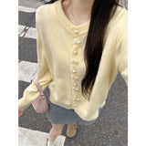 KANING Korean Version Of Sweet Ultra-Gentle Knitted Cardigan Women 2026 Early Spring New Solid-Colored Loose Sweater Jacket