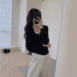 KANING Ramming Two-Piece Knitted Jersey Woman 2026 Autumn New Korean Design Sense Bottom Sweater Woman