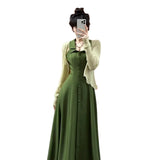 2025 New French Retro Green Hanging Neck Sling Dress Women Summer High-End Temperament Waist Dress