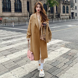 High-Grade Black Hair, The Coat Woman 2025 Autumn And Winter New Korean Version Of Loose Long Hepburn Style Temperament Coat Woman