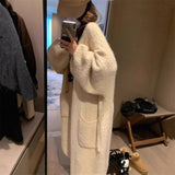 KANING Korean Languid T-Shirt In The Lazy Wind 2026 Autumn Dress New Women's Knee Sweater Long Coat