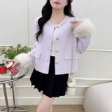KANING Pink Yangerming Knitted Cardigan 2026 Autumn New Women's Sweater Coat Woman