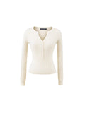 Sweater Women's Autumn/Winter Slot High-End Sleeve Long Sleeve V-Necked Knitted Women's Sweater