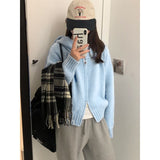 Kaning Hooded Double Zipper Sweater Coat Women Autumn And Winter Lazy Wind Niche Design Short Knitted Open Shirt Woman
