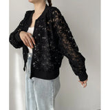 Lotte Spring And Summer Easing Embroidered Women's Skinny Shirt Lace Jacket Sunscreen T-Shirt