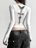 New Fashion Print Long-Sleeved Bottom T-Shirt Girl Spring And Autumn Korean Version Of The Slimmed Shoulder Bottom Top
