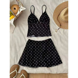 Vintage Sexy Babes Sling Vest Women's Summer New Slimming Half-Dress Skirt Two-Set