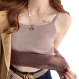 KANING Plus Velvet Sling Vest Women In Autumn And Winter Wearing A White Bra And Bottom Shirt Thicken One Warm Vest