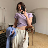 Underdastic Slimmed Short-Sleeved T-Shirt Women's Version Of The New Ins Thin Short Fashion Top Woman Trend