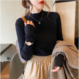 Autumn And Winter New Half-High-Collar Soft Sister Shirt 2026 New Design Sense Lazi Wind Bottom Sweater Woman