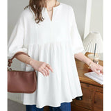 Han Single Lotte Southeast Asia Large-Size Blouse Lace Jersey Bottom Sleeve Loose Type