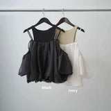 Multiplication New Bubble Sleeve Shirt Chiffon + Vest Two Sets Of Wear Age Reduction And Shoulder Two Sets
