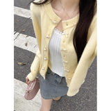 KANING Korean Version Of Sweet Ultra-Gentle Knitted Cardigan Women 2026 Early Spring New Solid-Colored Loose Sweater Jacket