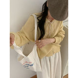 KANING Korean Lace Collar Sweater Small Coat Girl Autumn New Solid Color Soft Knitted Open Shirt