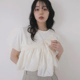 Real Shooting A Large Number Of Summer Fake Two Splicing Small Short Cotton Tops Personality Breathable Cotton Top