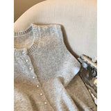 KANING Soft Lace Side Hem Spliced Knitted Vest 2026 Autumn And Winter New Folding Sweater Vest