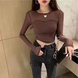 2025 Autumn Sling New Women's Design Slim Long Sleeve Irregular Two Sets Of Thin Hooded Shirts Niche