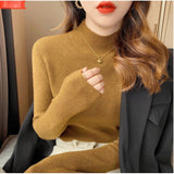 Autumn And Winter New Half-High-Collar Soft Sister Shirt 2026 New Design Sense Lazi Wind Bottom Sweater Woman