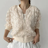Lotte Spring And Summer Easing Embroidered Women's Skinny Shirt Lace Jacket Sunscreen T-Shirt