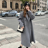 High-Grade Black Hair, The Coat Woman 2025 Autumn And Winter New Korean Version Of Loose Long Hepburn Style Temperament Coat Woman