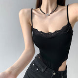 Sexy Babes Lace Splicing Splicing Splendary Women Summer Design Tight Body Slimming Bottom Vest On The Clothes