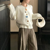 KANING Niche Design Ribbon Loose Knitted Cardigan Women 2026 Autumn New Lazy Wind Sweater Women's Coat
