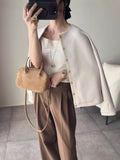 2026 Spring And Autumn New Loose Leisure Round-Neck Shirt High Quality Thick Fabric