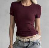 Underdastic Slimmed Short-Sleeved T-Shirt Women's Version Of The New Ins Thin Short Fashion Top Woman Trend