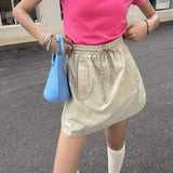 Workwear Loose Thin Quick Dry Skirt Women Summer Pure Wind To Walk Leisure Sports High-Waist Short Skirt
