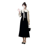 Small French Black Interior Dress Autumn And Winter 2025 New High-End Hepburn Style Large-Size Mid-Size Skirt
