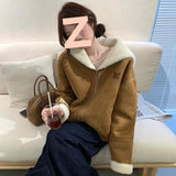 Autumn And Winter Plush Velvet Fur Hair One Big Look Thick Coat Winter Small Thick Cotton Coat Winter