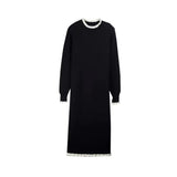 French Black Pendant Knitted Dress Women 2026 New Autumn And Winter Coat Inside The Bottom Dress High-End