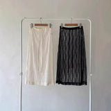 2025 New Women's Lace Mesh Dress Spring And Autumn Dress Folded With Medium And Long Skirts With Half-Body Skirt