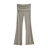 New Hottie Sexy Casual Flare Trousers Design Feel Thin Straight Broad Leg Pants Low Waist