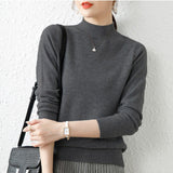 2025 New Beautiful Temperament Half-High-Necked Bottom Shirt Women With A Long-Sleeved Autumn And Winter Sweater
