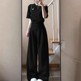 Sports Suit Women's Summer New Korean Version Of Loose Thin Fashion Salt Set With Short-Sleeved Trousers Casual Two-Piece Set