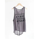 Fashion Sports Running Fitness Yoga Suit Sleeveless Vest Women Summer Loose Letter Yarn Burqa Shirt Top