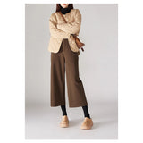 Specialty Quality Warm Eight-Point Broad Leg Pants 2026 Winter New Fashion Plus Thick Hairy Slacks Women's Pants