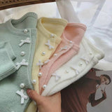 KANING Korean Version Of Sweet Ultra-Gentle Knitted Cardigan Women 2026 Early Spring New Solid-Colored Loose Sweater Jacket
