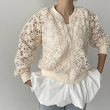 Lotte Spring And Summer Easing Embroidered Women's Skinny Shirt Lace Jacket Sunscreen T-Shirt