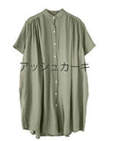Net Color Temperament Shirt Fat Large Size Women's Clothing Long Coat Short Sleeve Buckle Collar Irregular Sunscreen