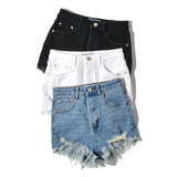 Spice Girls Street Style Stretch-And-Fry Shorts Hot-Legged Long Beach Pants Denim Casual