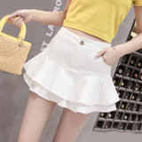 Real Shooting 2025 Summer New Version Of The Denim Lotus Side Half-Body Skirt Fishtail Skirt High Waist Thin And Sweet