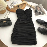 Micro Fat Mm Kinesi Cross Folded With Chest Cushion Dress Women Summer New Sexy Hot Girl Ass Short Skirt